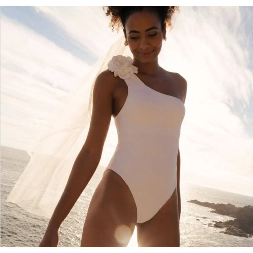 Andie Swim The Camilo Luxe Flat One Piece - White Size L - Picture 3 of 5